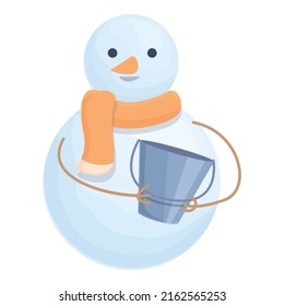 Smiling snowman icon cartoon vector. Snow man. Winter ice
