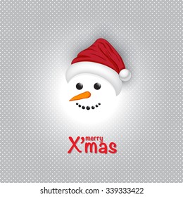 Smiling snowman on the floor. Vector illustration. Can use for card Christmas and New Year