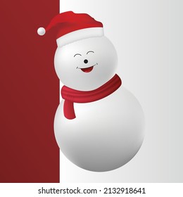 Smiling snowman. Snowman vector work prepared for the new year.