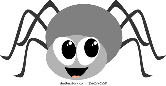 Smiling spider, illustration, vector on white background.