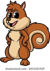 Smiling squirrel character vector illustration