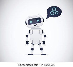 Smiling Chatbot Helping Solve Problems Robot Stock Vector (Royalty Free ...