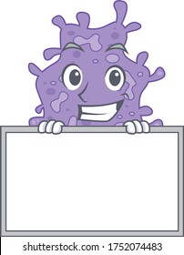 Lächelnde Staphylococcus aureus Cartoon Design-Stil hat eine Karte