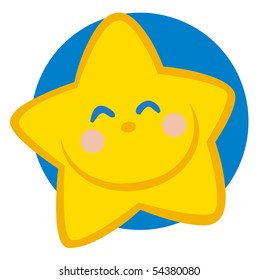 Smiling Star Cartoon Character