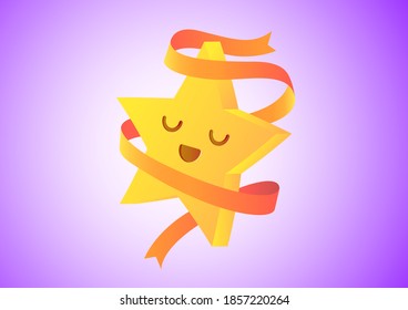 Smiling Star Character Design Icon