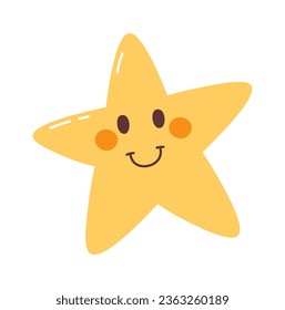 Ilustración de vectores de caracteres de estrella sonriente