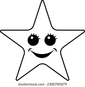 Vector de caracteres de estrella sonriente