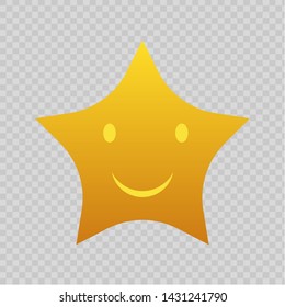 Smiling Star Icon Flat Style Vector Stock Vector (royalty Free) 1431241790