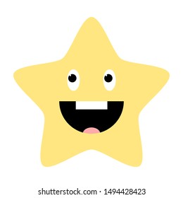 smiling star isolated on white background. vector illustration