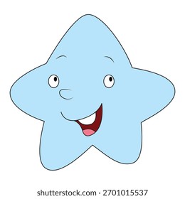 Smiling star on white background