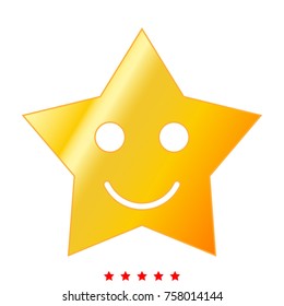 Smiling star set icon . Flat style .