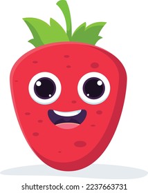 smiling Strawberry vector drawing illustration