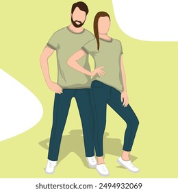 smiling stylish couple standing vector