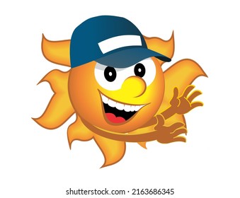 SMILING SUMMER SUN VETOR ART