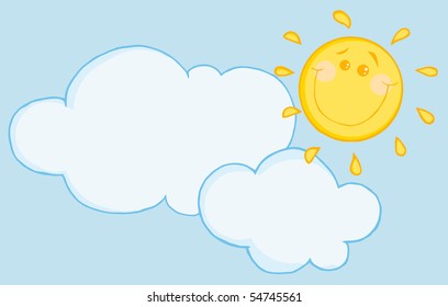 Smiling Sun Behind Cloud