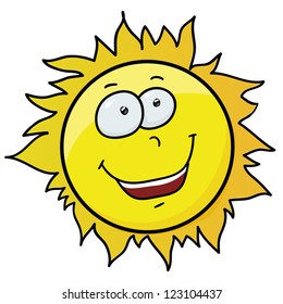 smiling sun, cartoon
