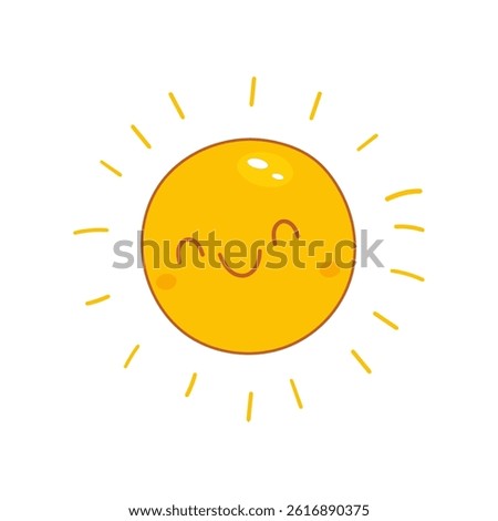 Smiling sun cartoon icon for summer designs
