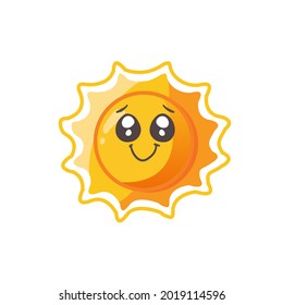 Smiling Sun Character Vector Illustration 