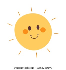 Smiling Sun Character Vector Illustration