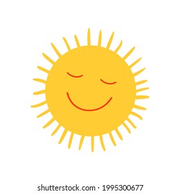 Smiling Sun. Cute sun with smile. Vector illustration