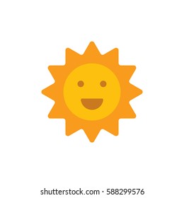 Smiling Sun. Emoji Icon. Happy Sun. Vector