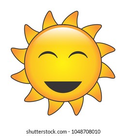 Smiling Sun Emoji Vector