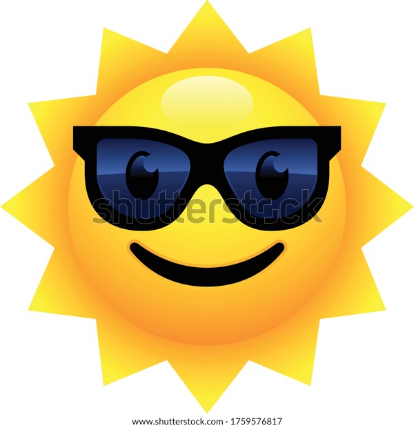 Smiling Sun Face Sunglasses Emoji Stockvektor Royaltyfri Smiling Sun Face Sunglasses Emoji Stockvektor Royaltyfri