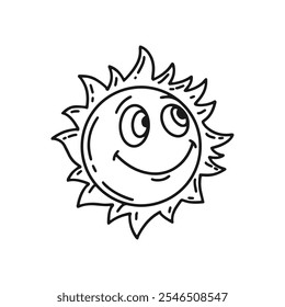 rosto de sol sorridente, emoji de sol eps 10