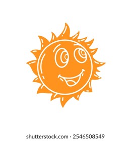 Cara sonriente del sol, emoji del sol EPS 10