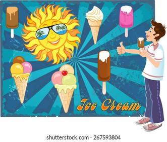 Smiling Sun and ice cream 