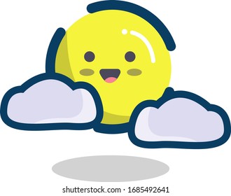 Smiling sun icon design illustration, Can be used for many purpose.