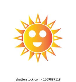 smiling sun icon vector design illustration