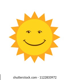 Smiling Sun icon vector illustration isolated on white background