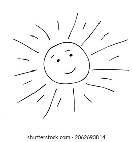 Lächle die Sonne. Das einzelne Objekt auf weißem Hintergrund.