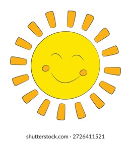 Sol sonriente aislado en el fondo blanco