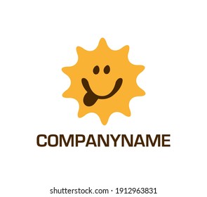 Smiling sun. Licking up with taste. Ready logo