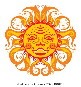 Smiling Sun Mascot Cartoon Character