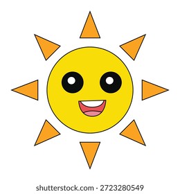 Lächelnde Sonne auf weißem Hintergrund