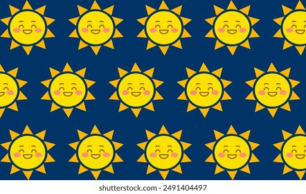 Smiling sun pattern with eps format file.