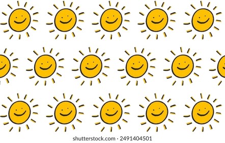 Smiling sun pattern with eps format file.