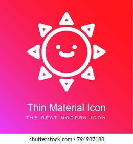 Smiling sun red and pink gradient material white icon minimal design