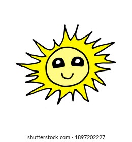Lächelnde Sonnenaufkleber, Vektorgrafik