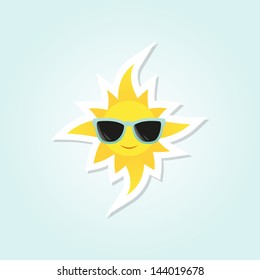 Smiling sun with sunglasses