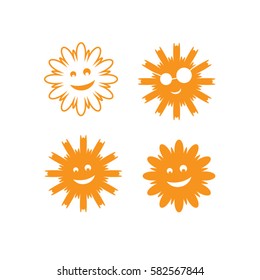 smiling sun vector