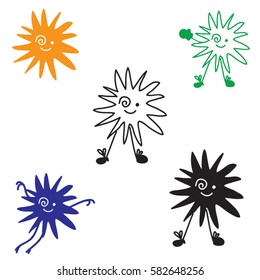 Smiling sun vector.