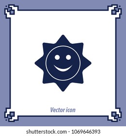 Smiling sun, vector design element 