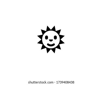 Smiling Sun vector flat icon. Isolated Sun with Face emoji illustration 