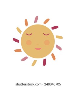 Smiling sun. Vector illustration
