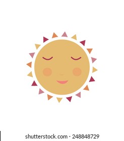 Smiling sun. Vector illustration