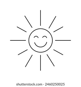 Smiling sun. Vector illustration in doodle style.